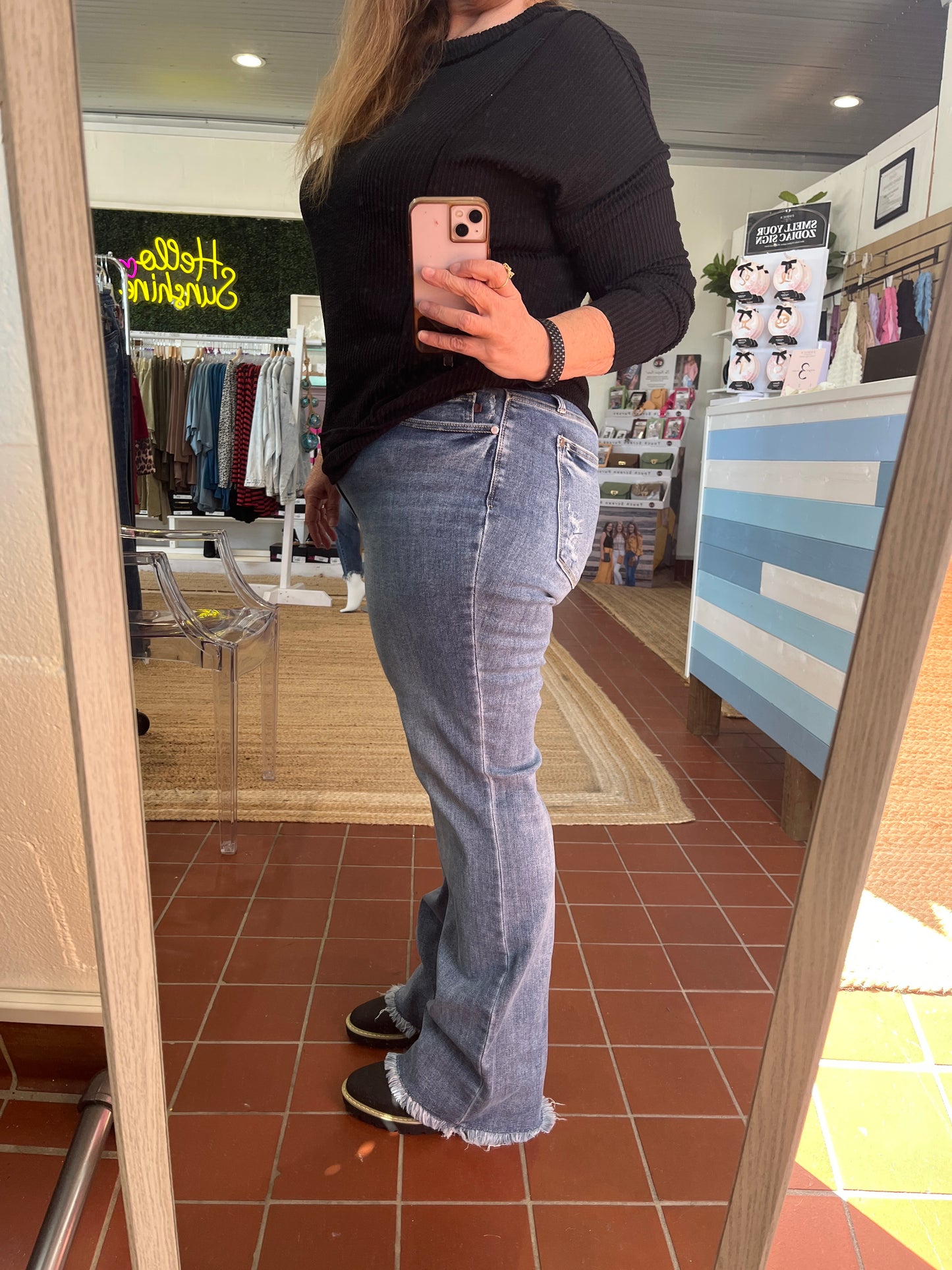Judy Blue Plus Size Hi Waist Bootcut with Fray