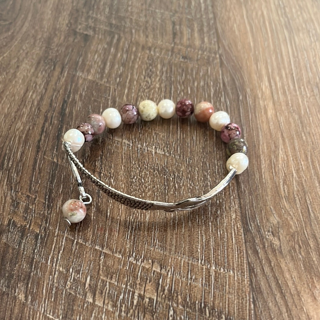 Silver Mermaid bracelet with beads. Treasure