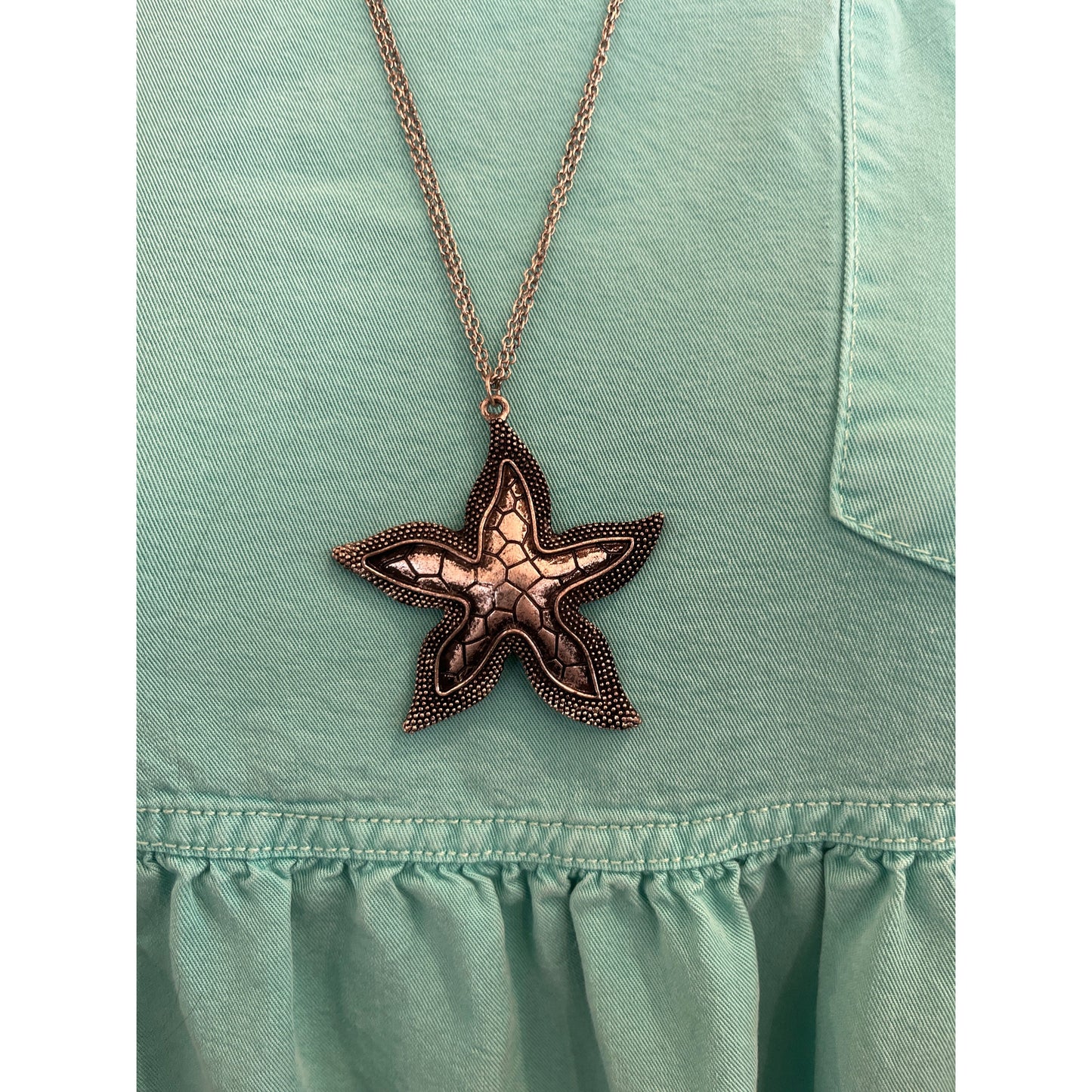 30" Starfish Silver Necklace