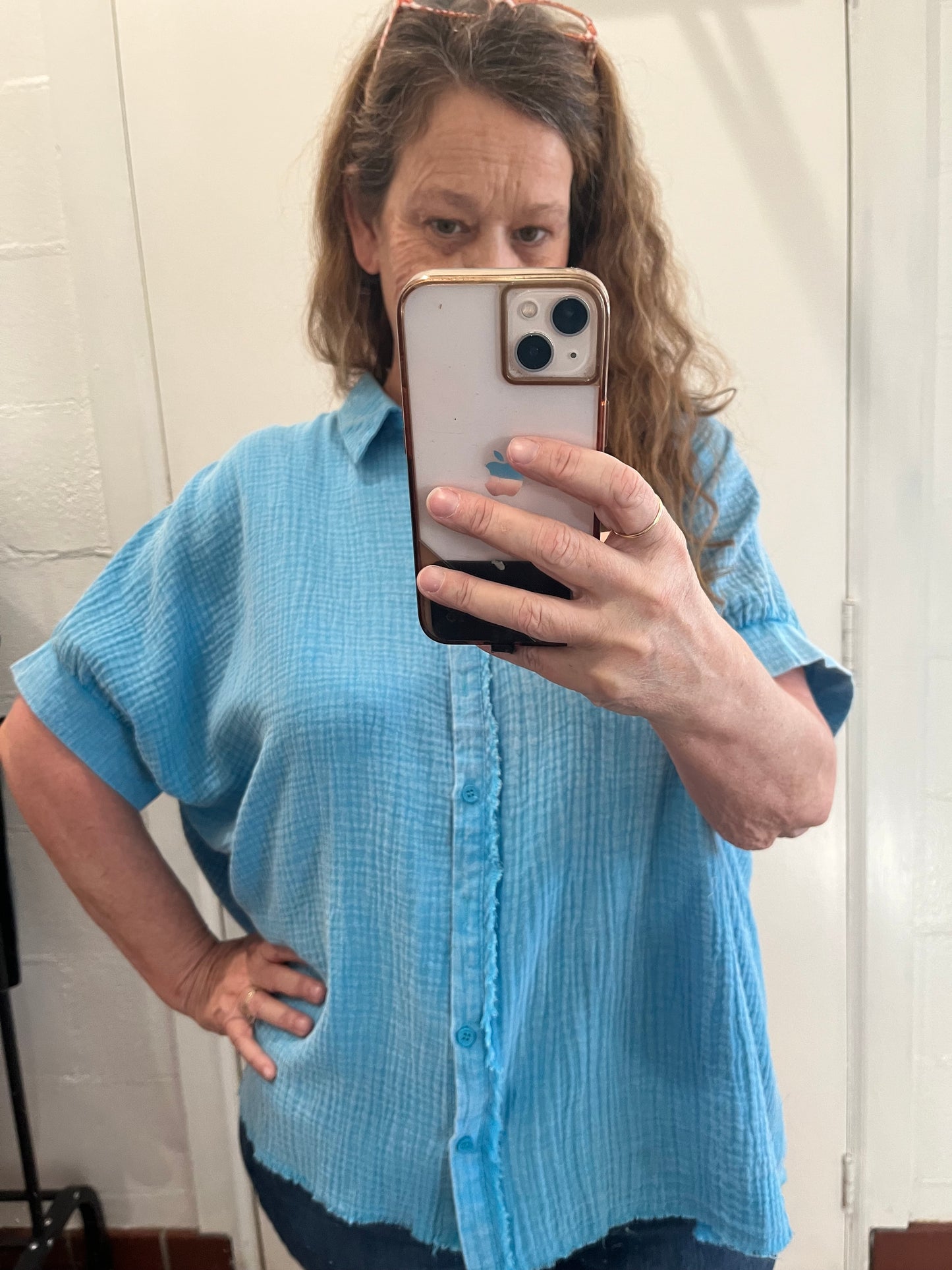 Cotton Gauze Mineral Wash Top