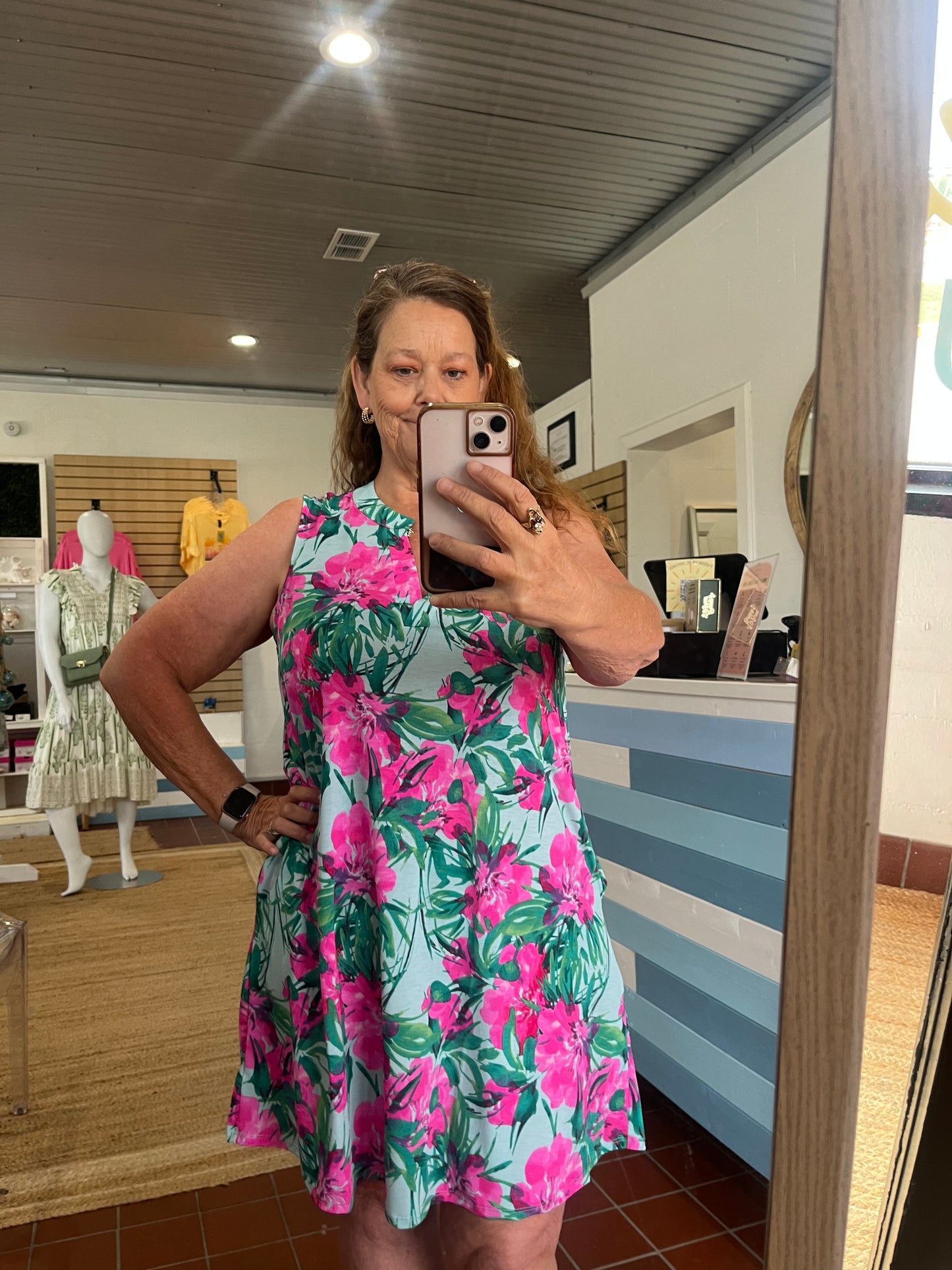 Tropical Lizzy Tank Dress