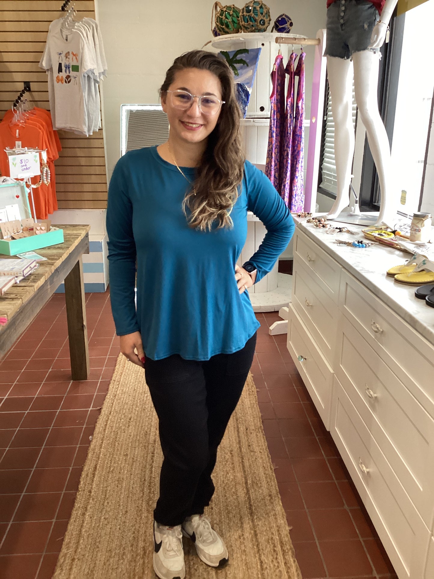 Teal Long Sleeve Top