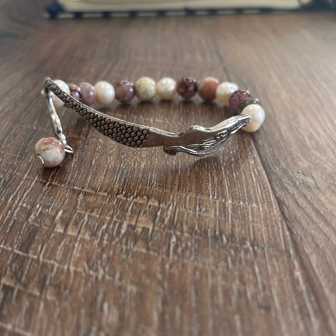 Silver Mermaid bracelet with beads. Treasure