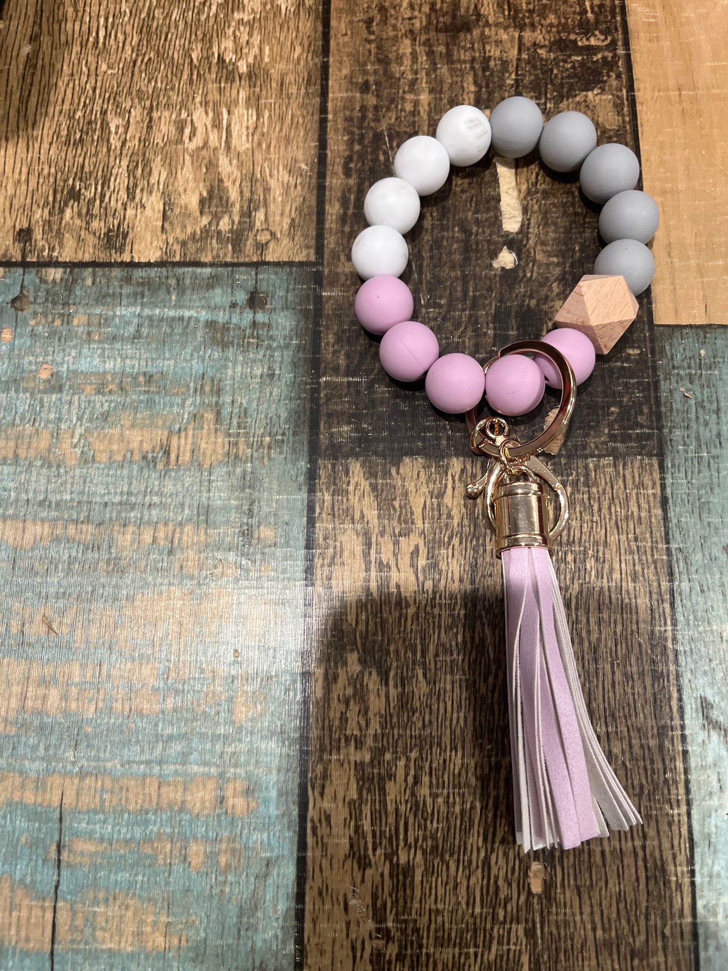 Silicone Bead Keychain Wristlet