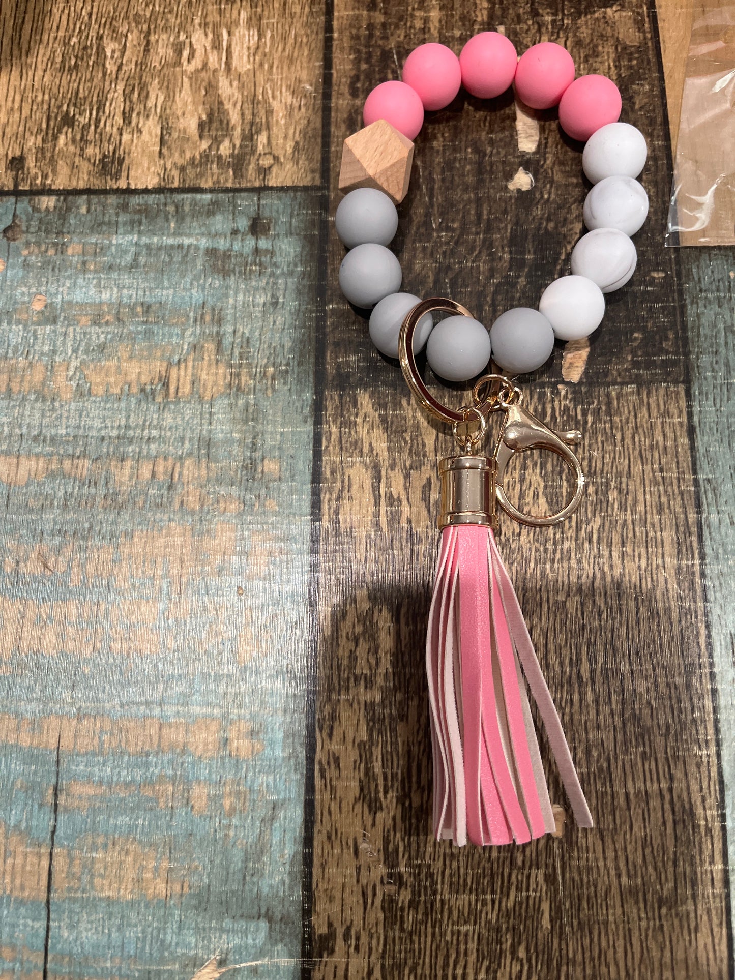 Silicone Bead Keychain Wristlet