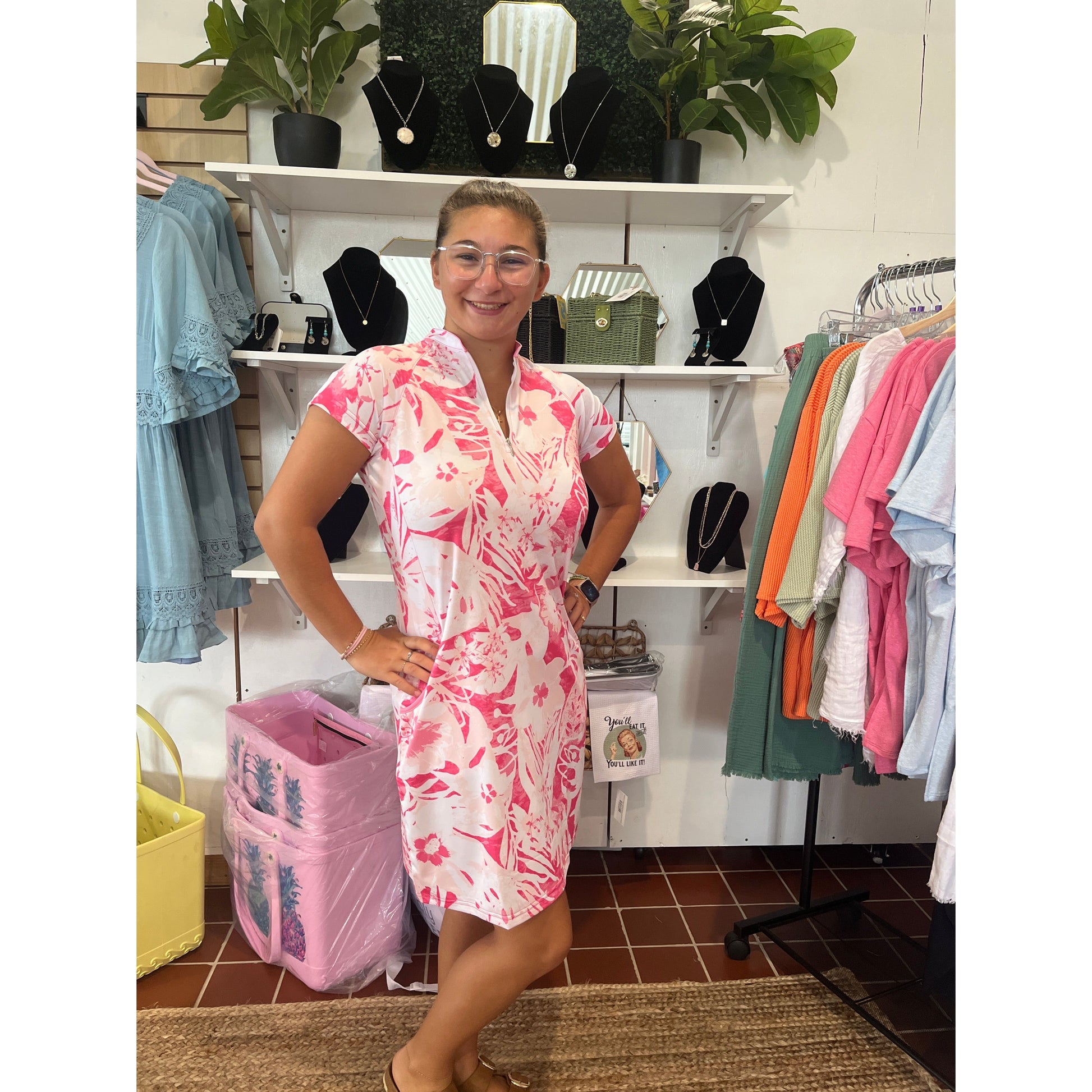 Bitsy fitted sports dress available in Medium through XL.  Brand: Ana Clare.  