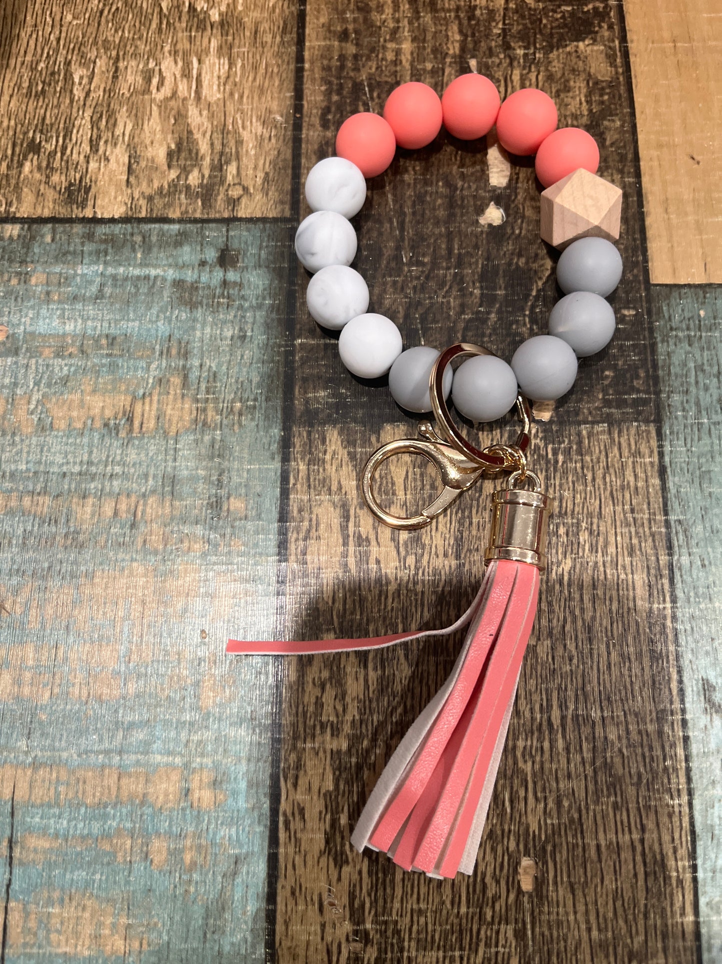 Silicone Bead Keychain Wristlet