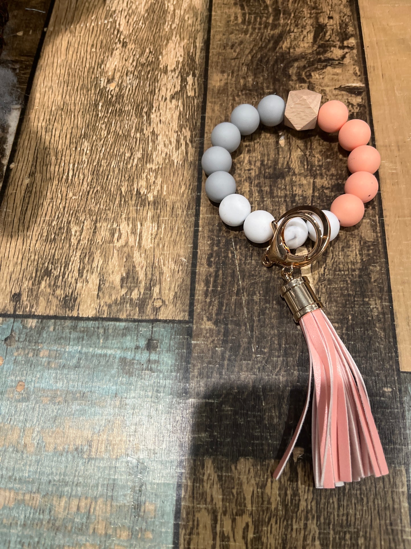 Silicone Bead Keychain Wristlet