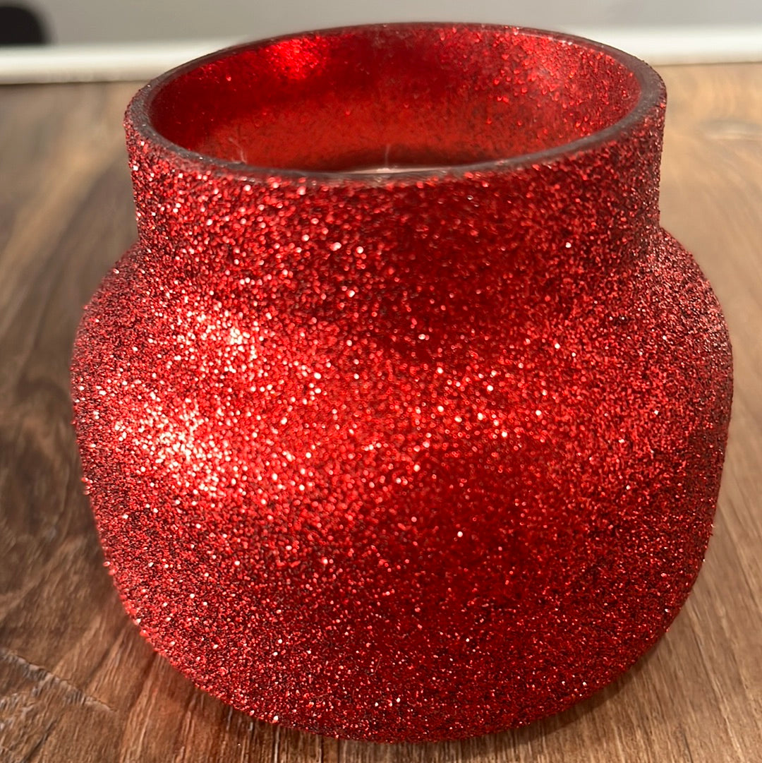 Capri Blue 8 oz. Volcano Scent Candle in Red Glitter Jar