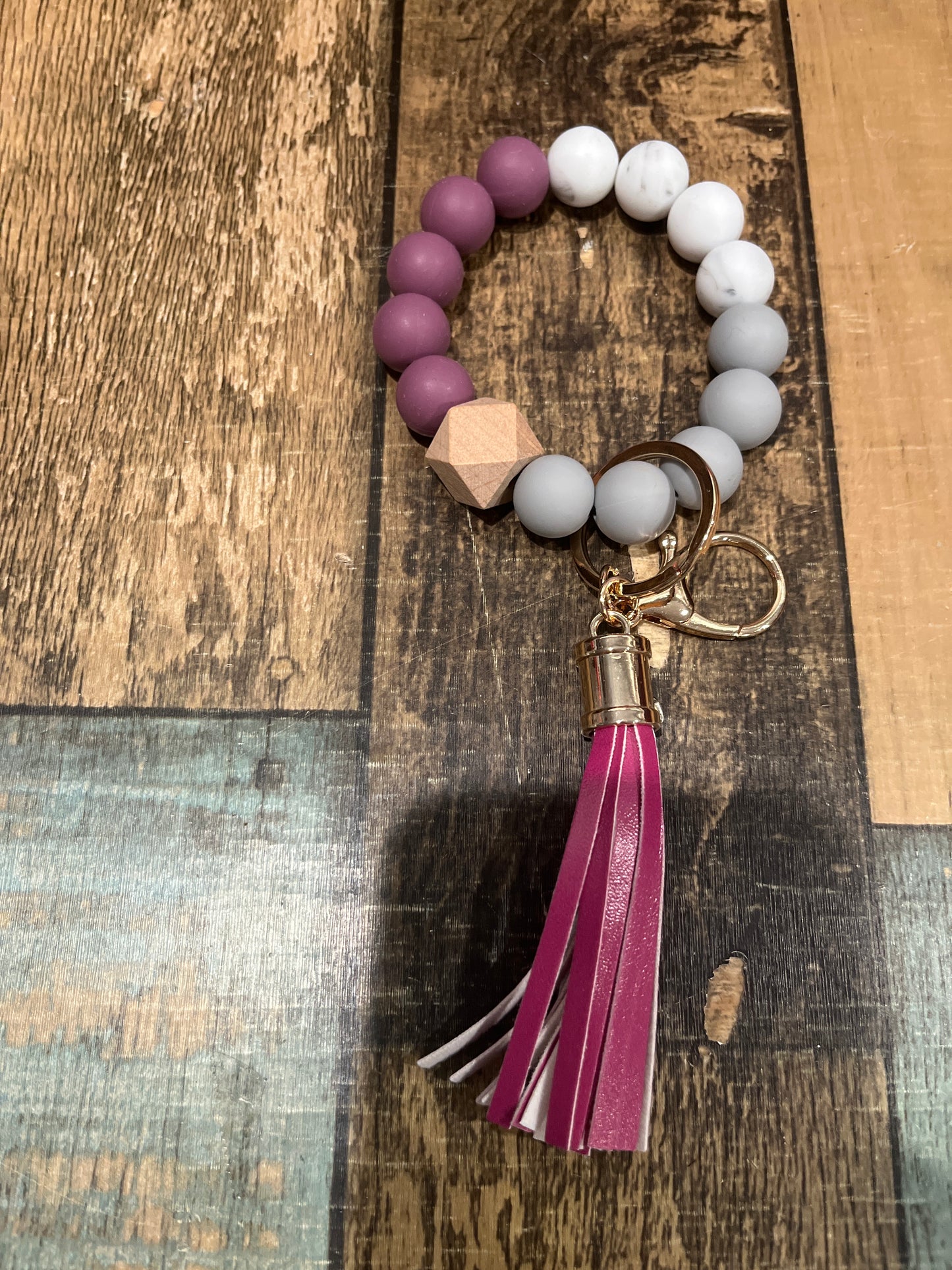 Silicone Bead Keychain Wristlet