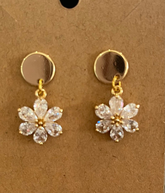 Crystal Daisy Post Earrings