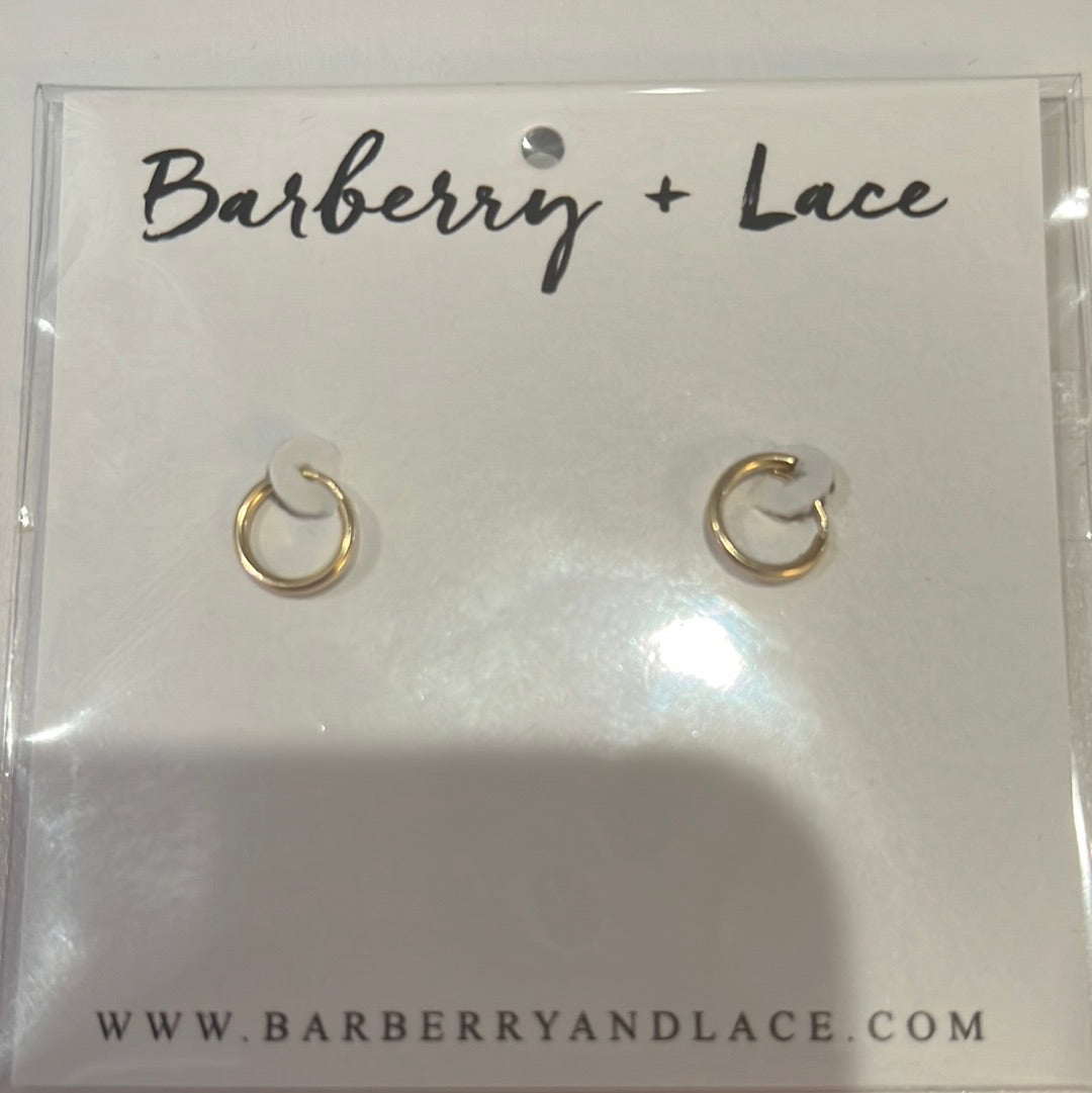 Barberry & Lace 14K Gold Filled Huggie Hoop Earrings