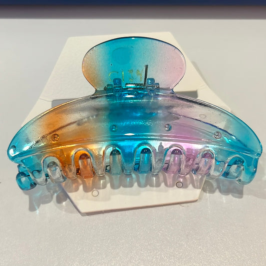 Blue, purple and orange acrylic hair clip