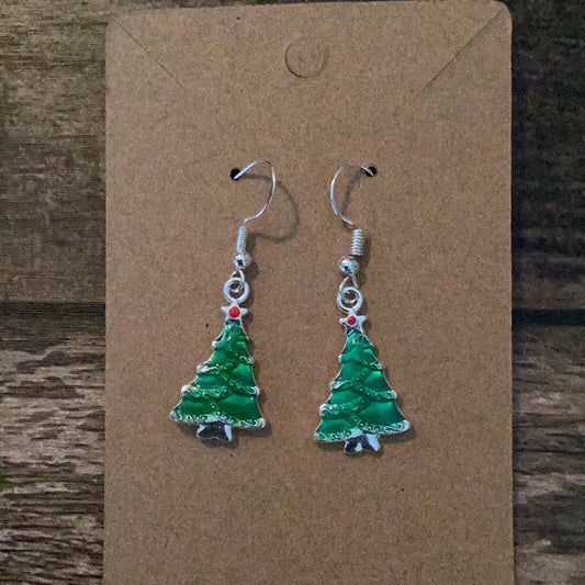 Handcrafted Christmas Tree Earrings