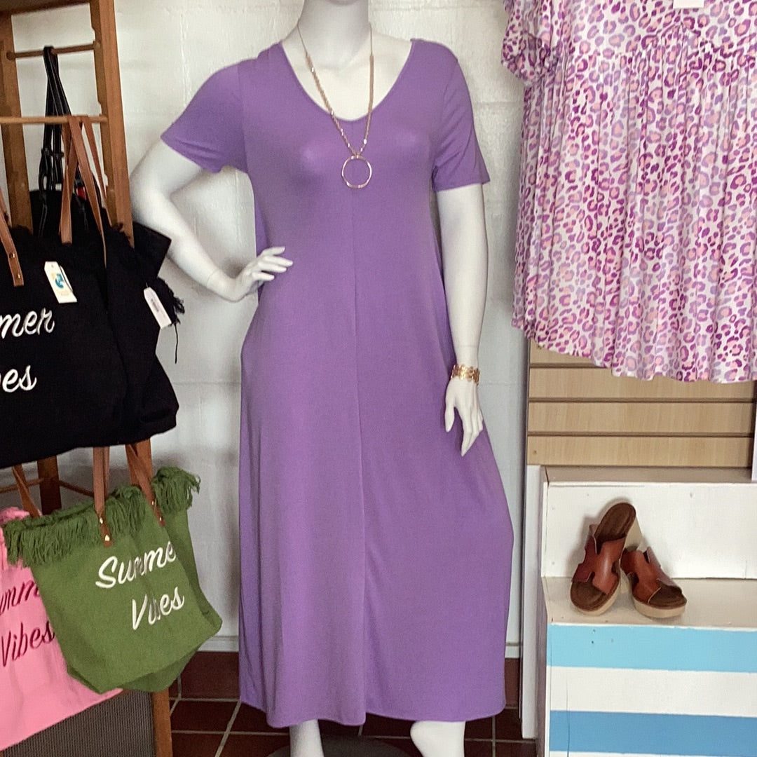V-Neck Maxi Dress with pockets by Zenana