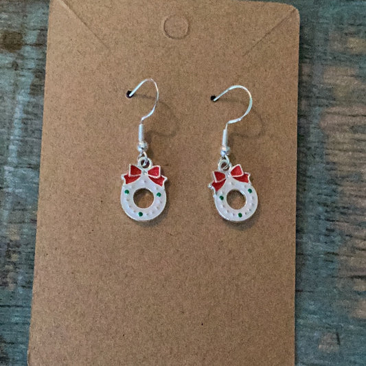 Handcrafted Christmas Wreath Earrings