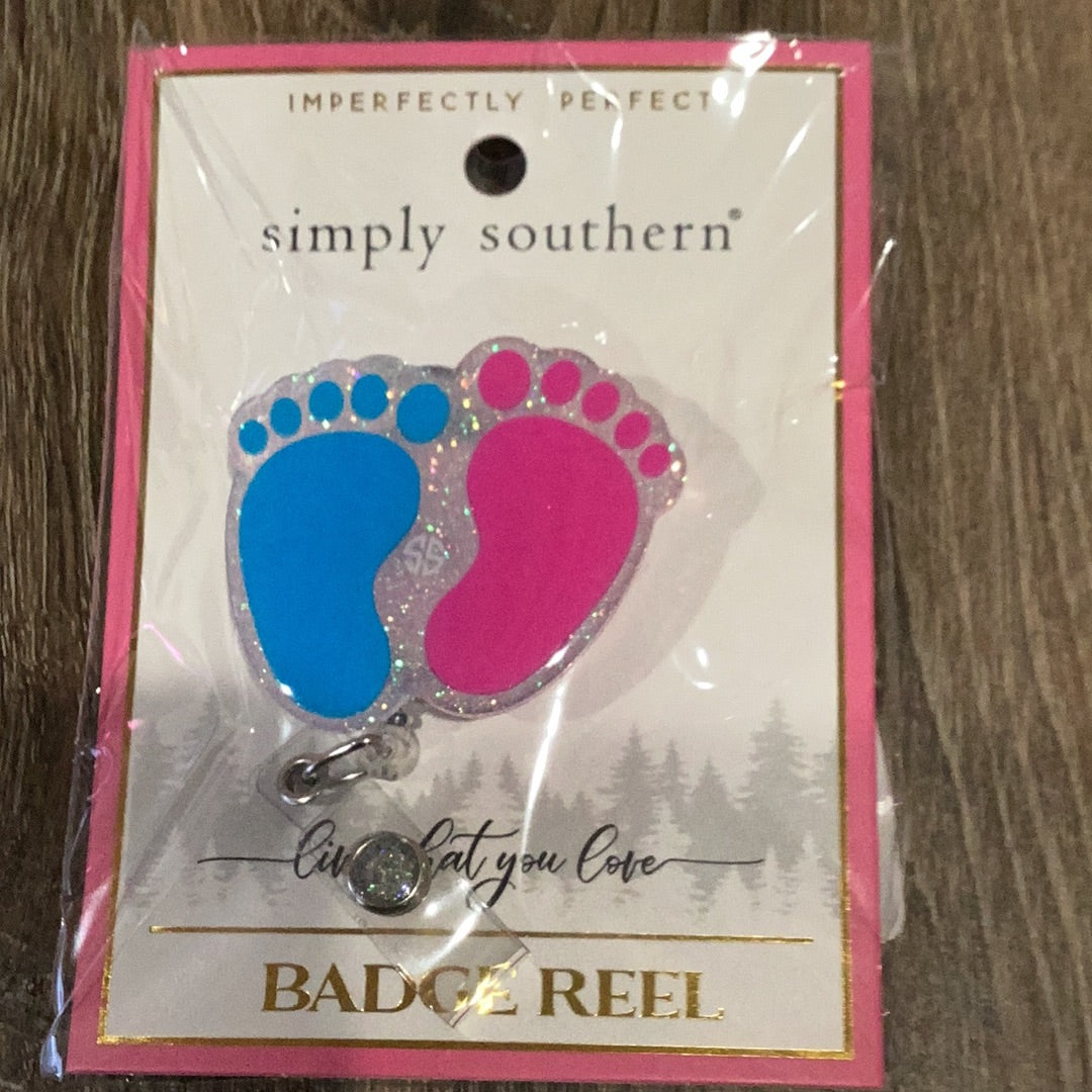 Baby Feet Badge Reel – Hannah Bs Monogramming & More