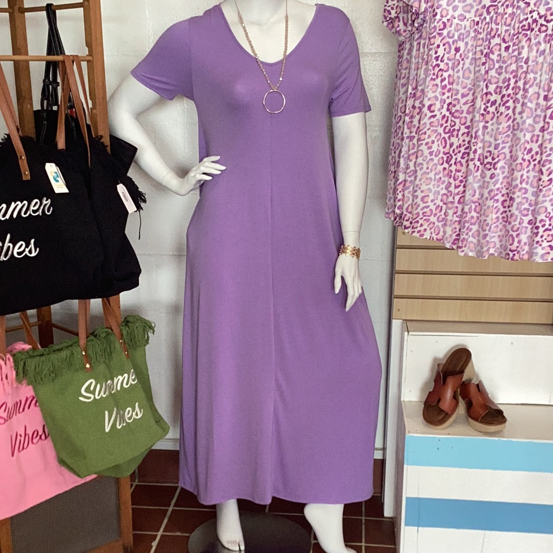 V-Neck Maxi Dress with pockets by Zenana