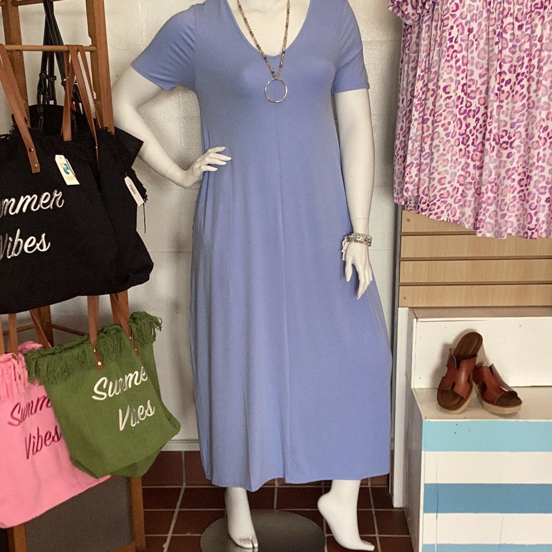 V-Neck Maxi Dress with pockets by Zenana