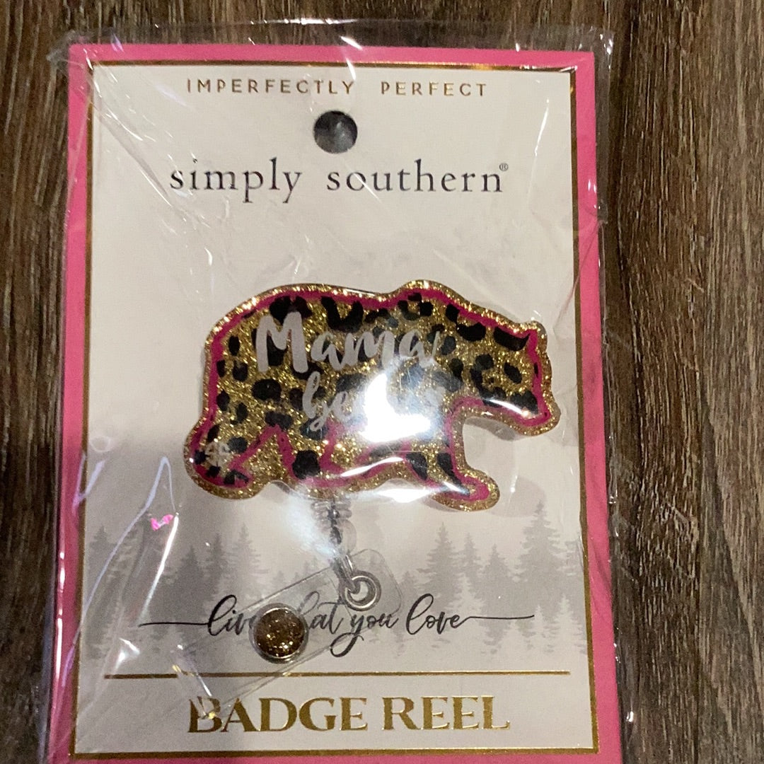 Simply Southern Badge Reel Pink Glitter Pencil Teacher Gift School Badge